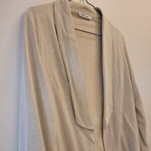 Renuar / Women Blazer / Open front / Cinch sleeves / Ivory and gold / EU 40